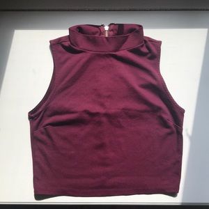 Maroon Crop Top